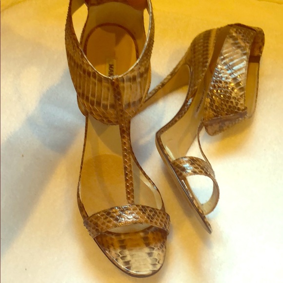 Manolo Blahnik Shoes - Manolo Blahnik neutral Snake Strappy Stilleto Wow!